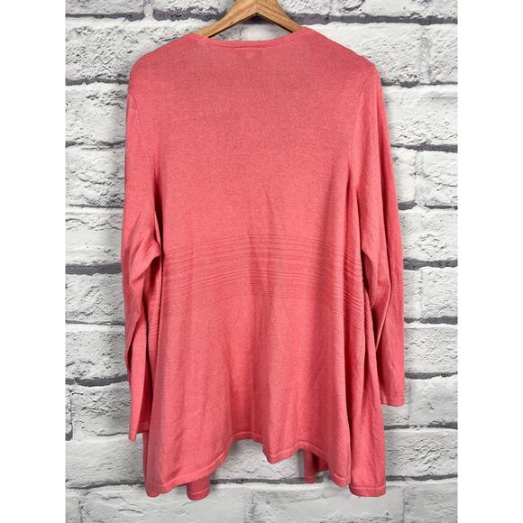 Catherines Women 1X Minimalist Staple Modest Career Office Coastal Knit Cardigan - Picture 4 of 10